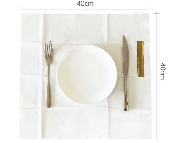 Linen Feel Table Napkins Disposable Cutlery Pocket Napkins Printed Golden Stripes