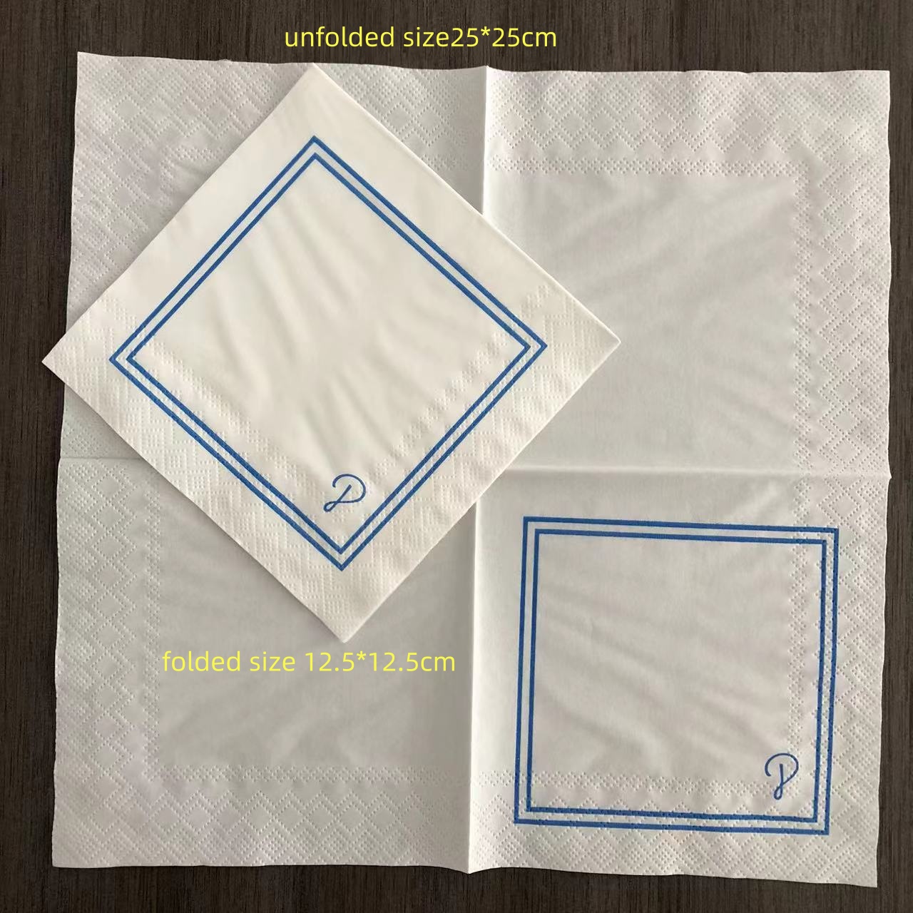 Customized Tissue Napkins 25*25cm Disposable Beverage Napkin Virgin Wood Pulp Cocktai Napkins 