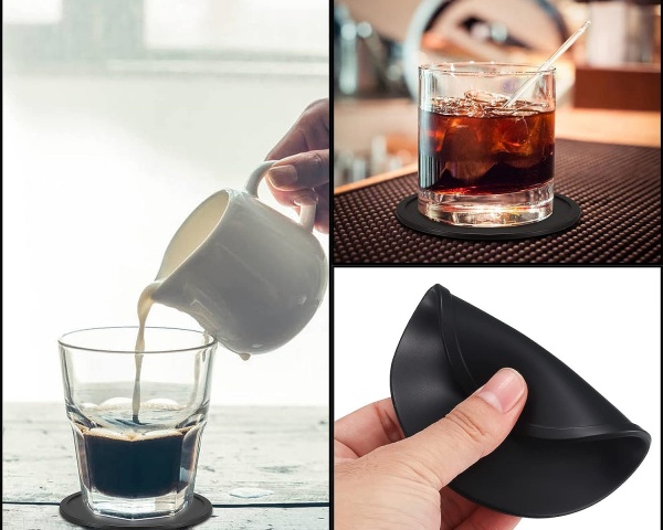 Custom Printed Logo 10cm Round Silicone Coaster Coffee tea drink Coaster Soft Water Coaster