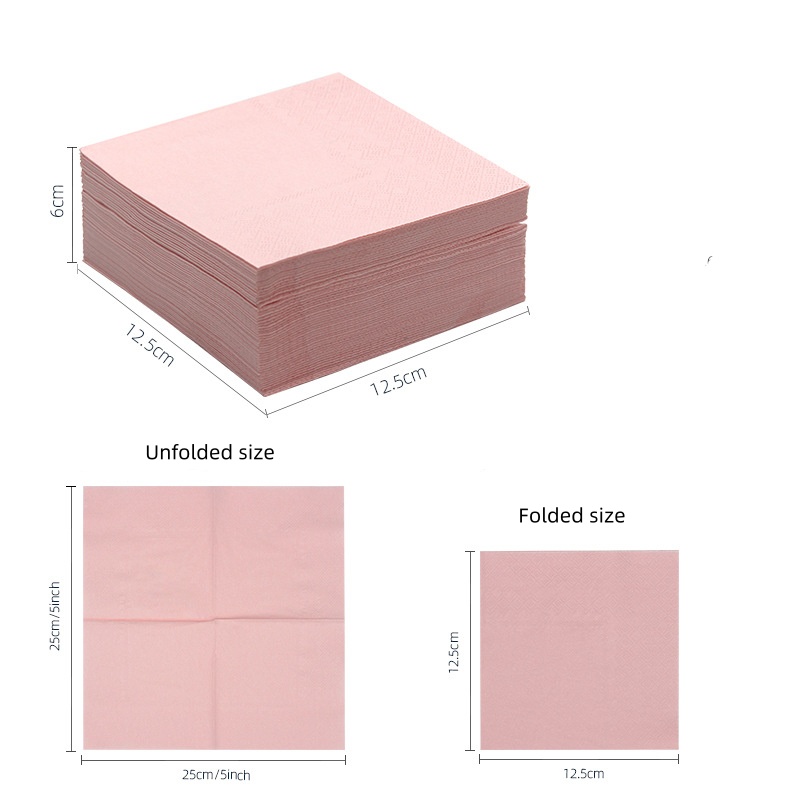 Color Tissue Napkin Disposable 2Ply Party Wedding Paper Napkins Free Design Custom Logo