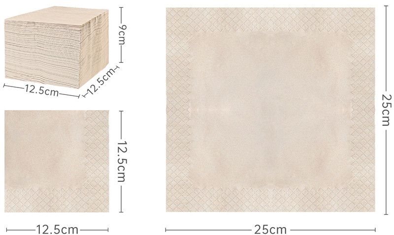 High Quality Natural Bamboo Pulp Napkins 2Ply Restaurant Tissue Napkin Disposable Cocktai Napkins