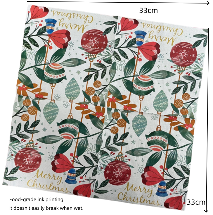 Wholesale Disposable Colored Printed Napkins Customized Logo Wedding Party Napkins 