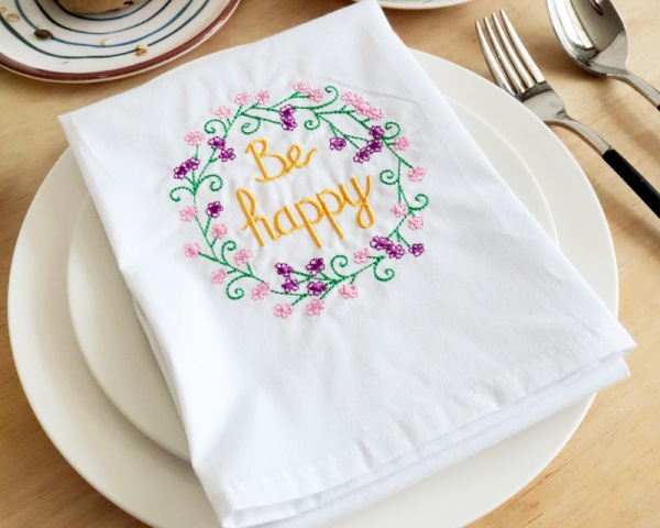 Custom Embroidered Cotton napkins Cloth Wedding Napkins Persoalized Wiping  Wine glass Cloth