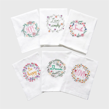 Custom Embroidered Cotton napkins Cloth Wedding Napkins Persoalized Wiping  Wine glass Cloth