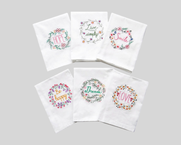 Custom Embroidered Cotton napkins Cloth Wedding Napkins Persoalized Wiping  Wine glass Cloth