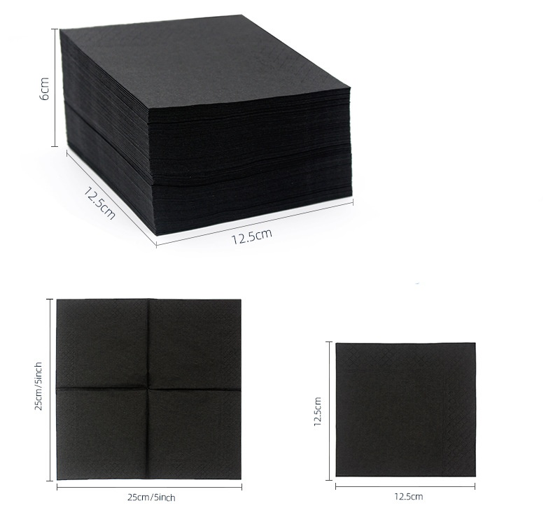  Black Cocktail Napkins 2Ply Tissue Napkin Paper Square Disposable Beverage Napkins 