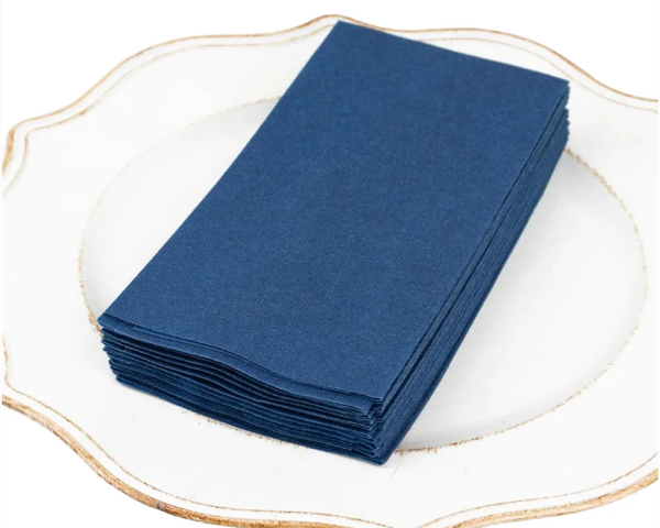 Naval Blue Linen Feel Bathroom Hand Towels Disposable Airlaid Table Napkins Wholesale Nanpkins